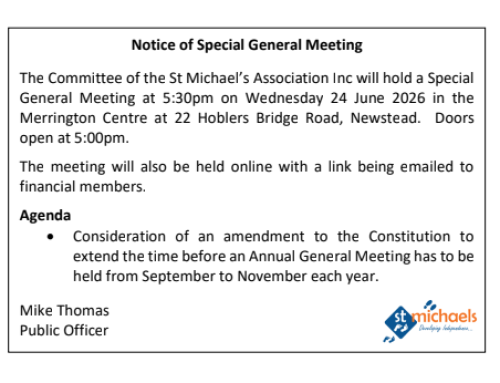 Notice of Special General Meeting
